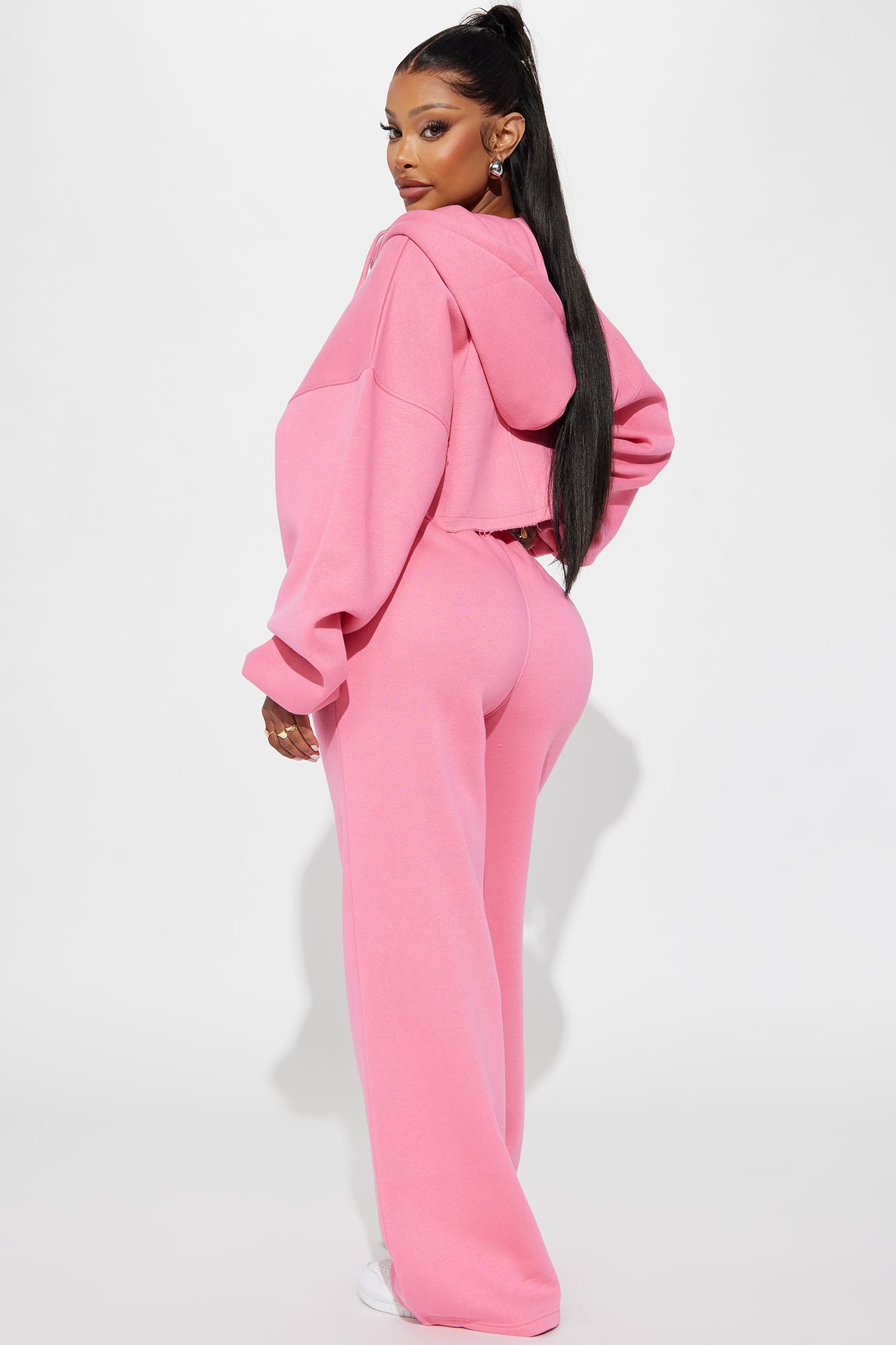 On The Go Fleece Pant Set - Pink