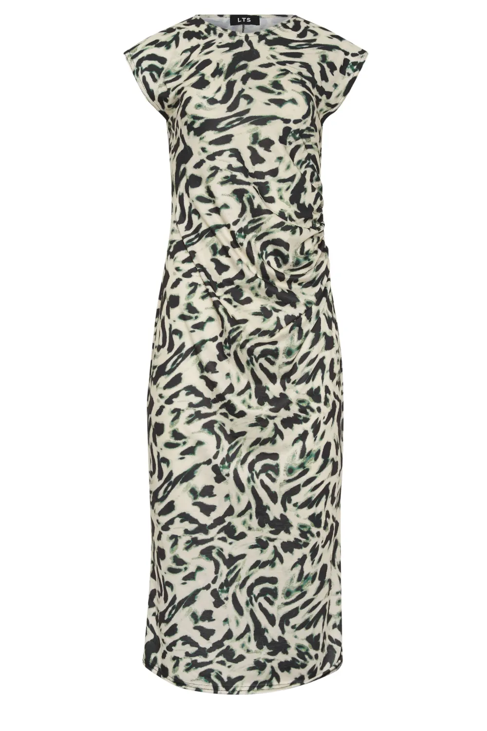 LTS Tall Natural Brown Abstract Print Midaxi Dress