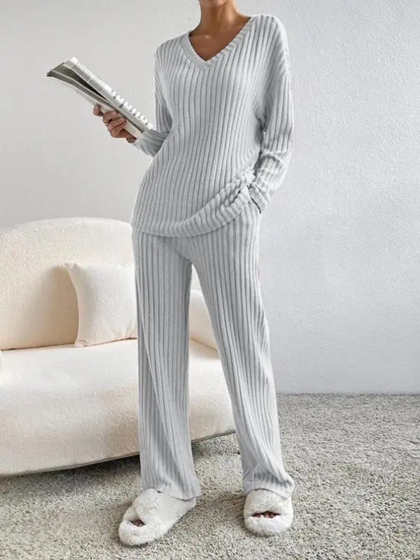 Women's Solid Drop Shoulder Pocket Lounge Set