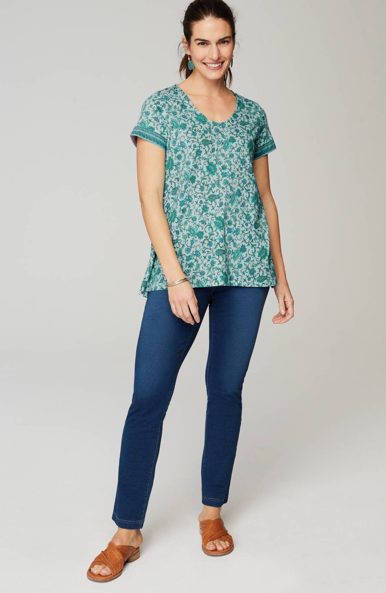 pure jill side-slit elliptical tee