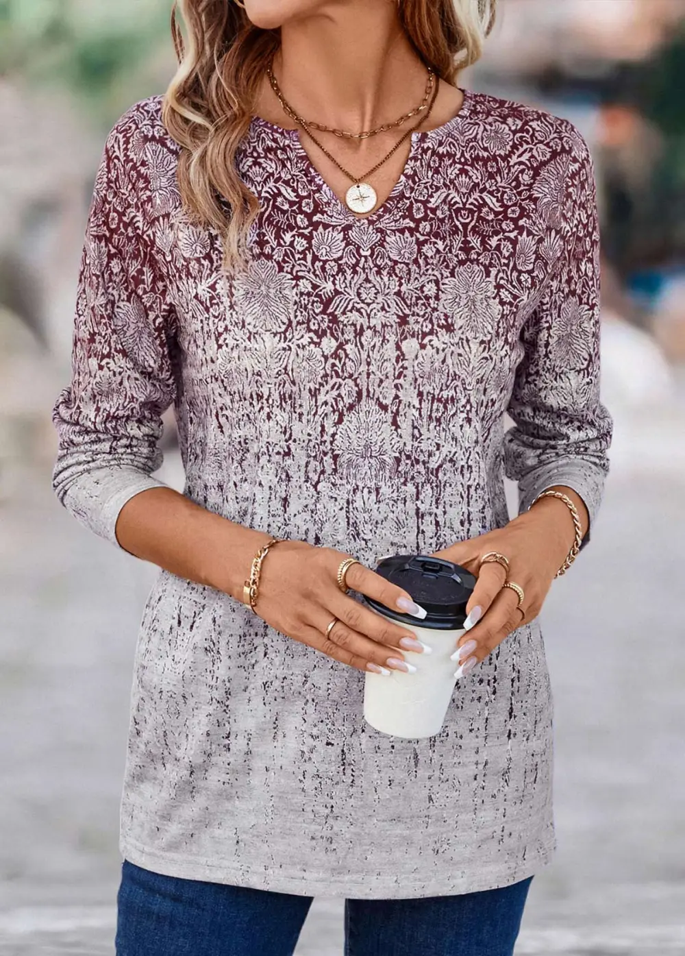 Multi Color Split Graffiti Print T Shirt