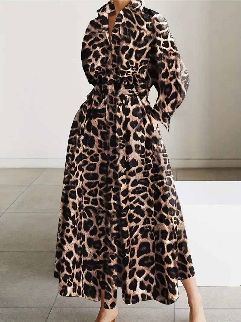 Chic Leopard Print Maxi Dress