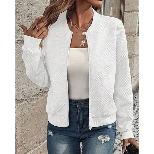 Women's Texture Sweatshirt Waffle Sweatshirt  Pullover Hoodie Sweatshirt Plain Streetwear Casual Long Sleeve Hooded Regular Tops Street Holiday Going out Buttons Black White Pink Wine Fall Winter