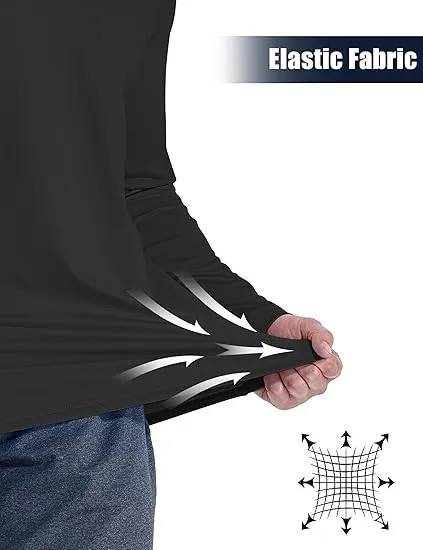 Men’s Zipper Mock Neck Sweatshirt – Casual Thermal Top