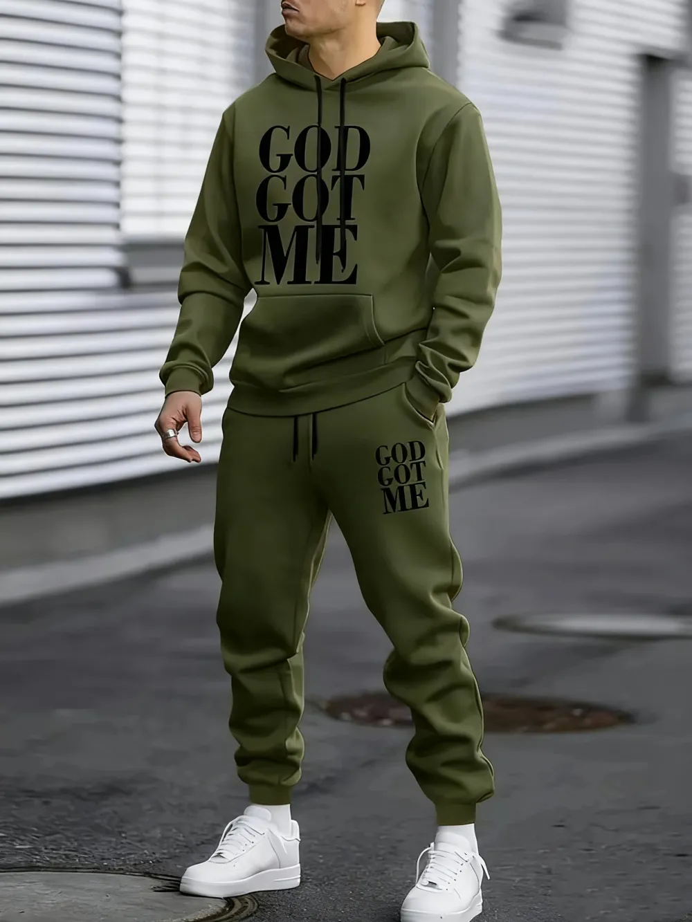 Casual Hoodie And Sweatpants Set