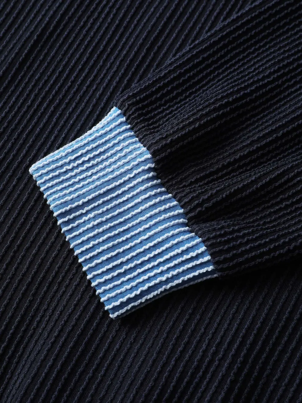 Color Contrast Textured Spliced Hoodie