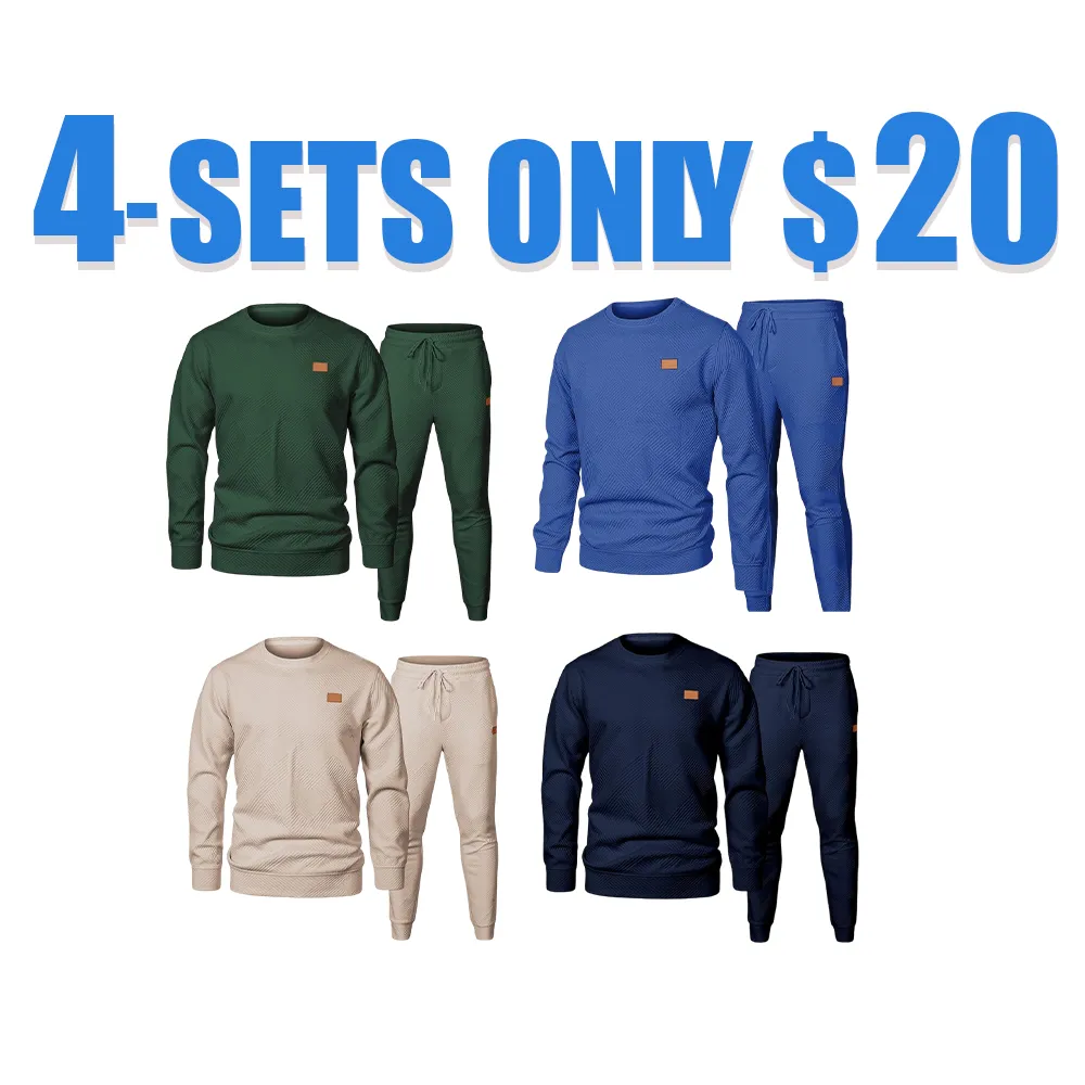 Men’s 2-Piece Sweatsuit – Crewneck Sweatshirt & Joggers Tracksuit