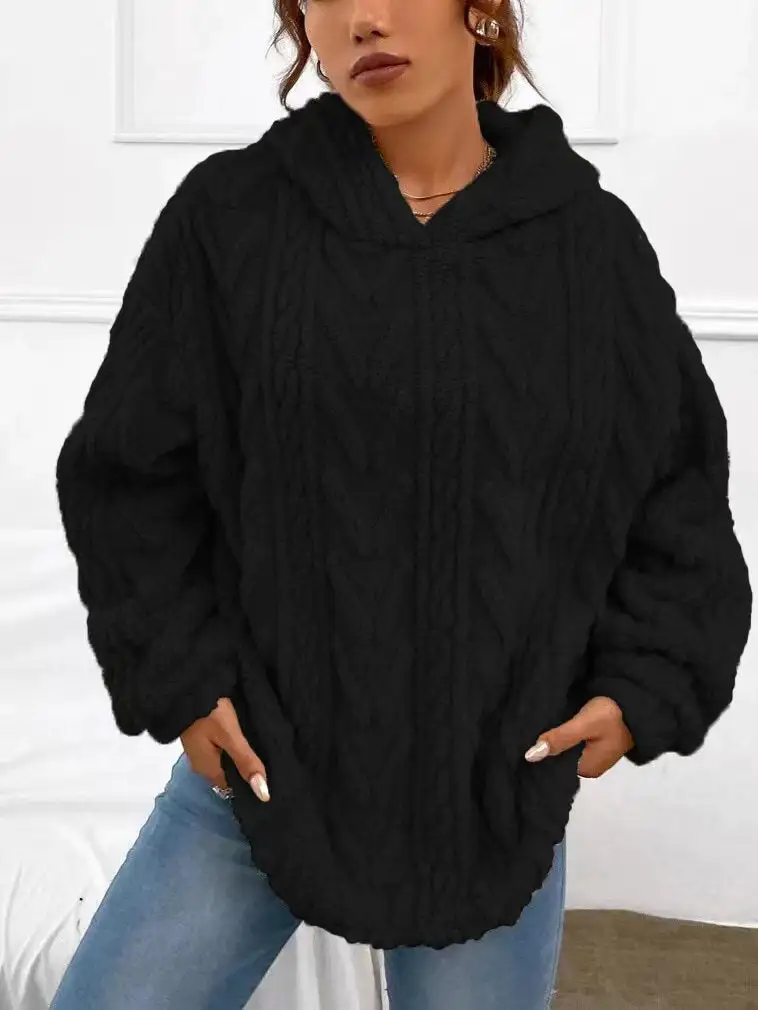 Fluff/Granular Fleece Fabric Casual Long sleeve Plain Sweatshirt