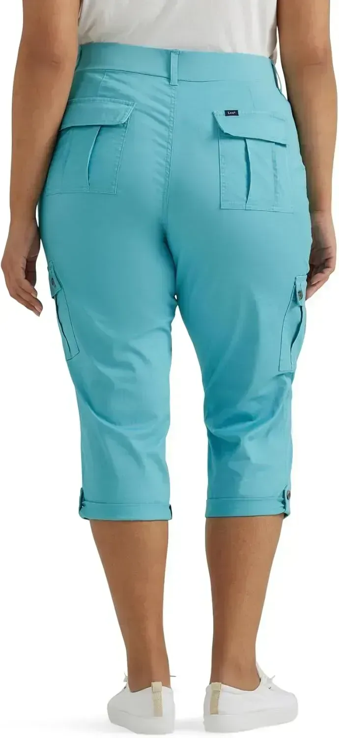 Lee Women's Plus Size Ultra Lux Comfort with Flex-to-go Cargo Capri Pant
