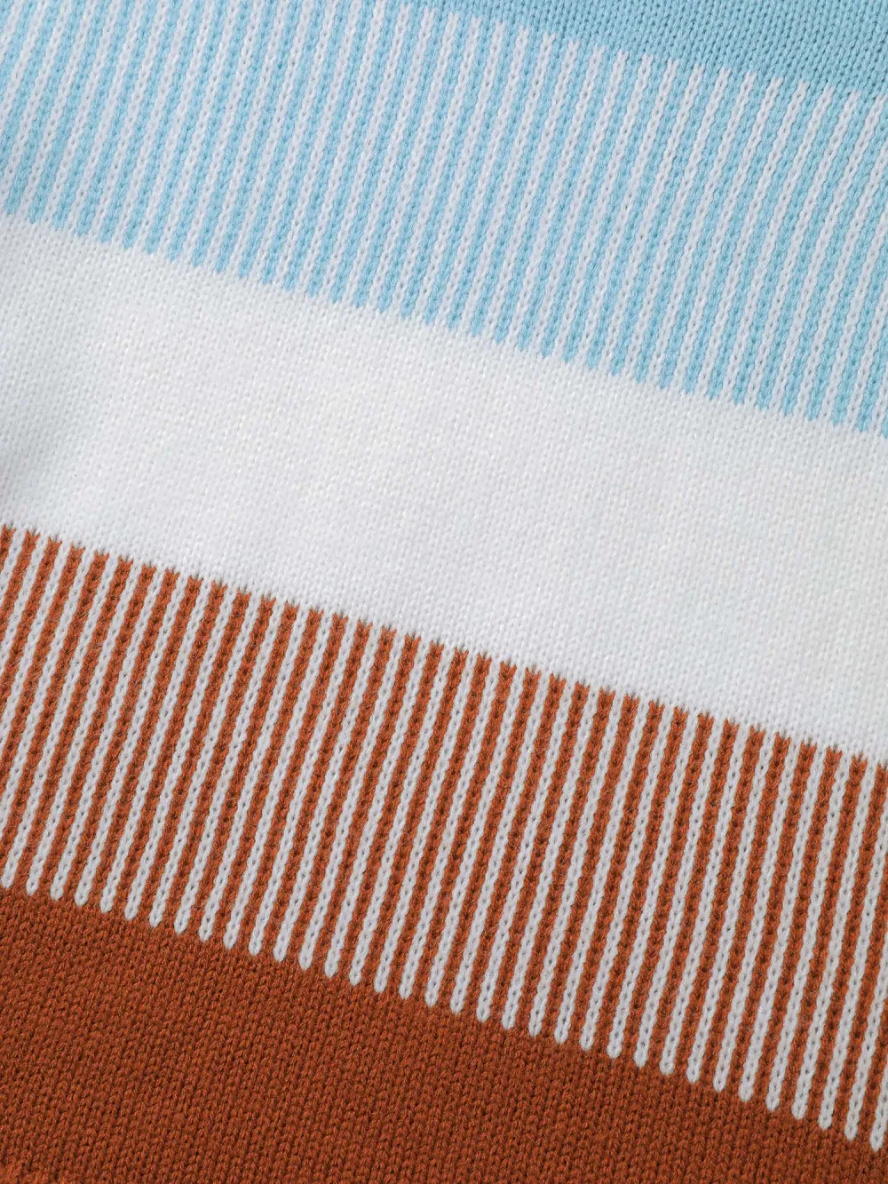 Color Stripes Textured Pullover