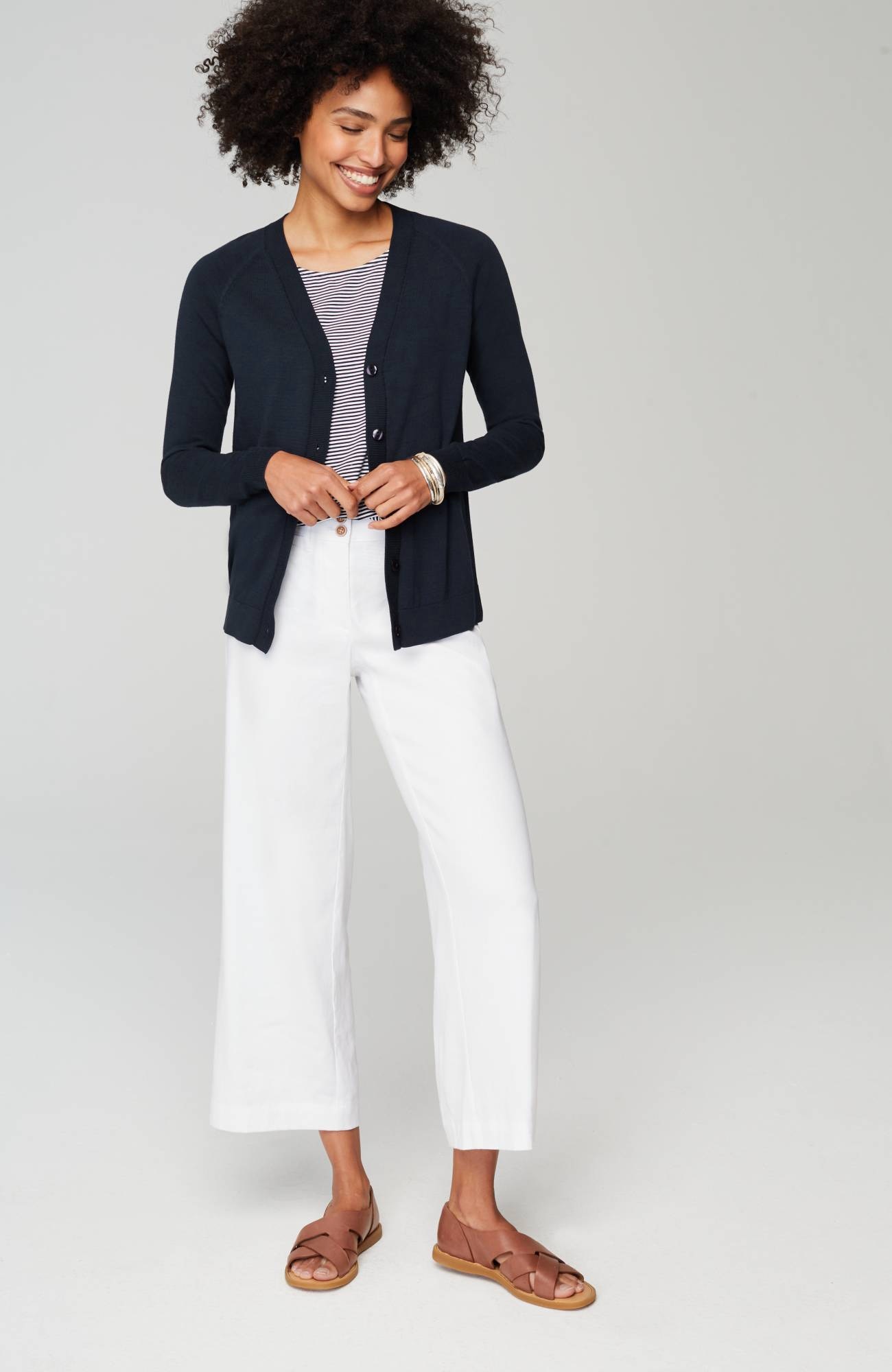 organically grown cotton v-neck cardi