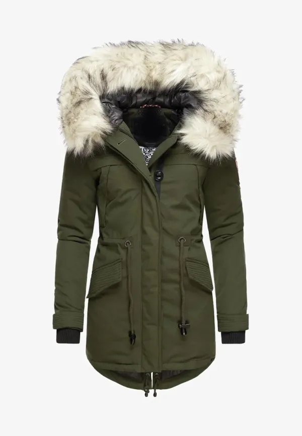Warm winter ladies parka coat