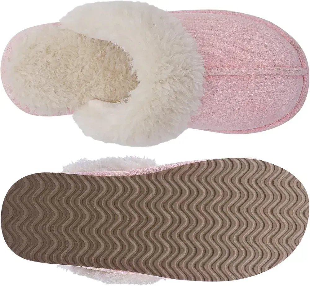 Litfun Women's Fuzzy Memory Foam Slippers Fluffy Winter House Shoes Indoor and Outdoor