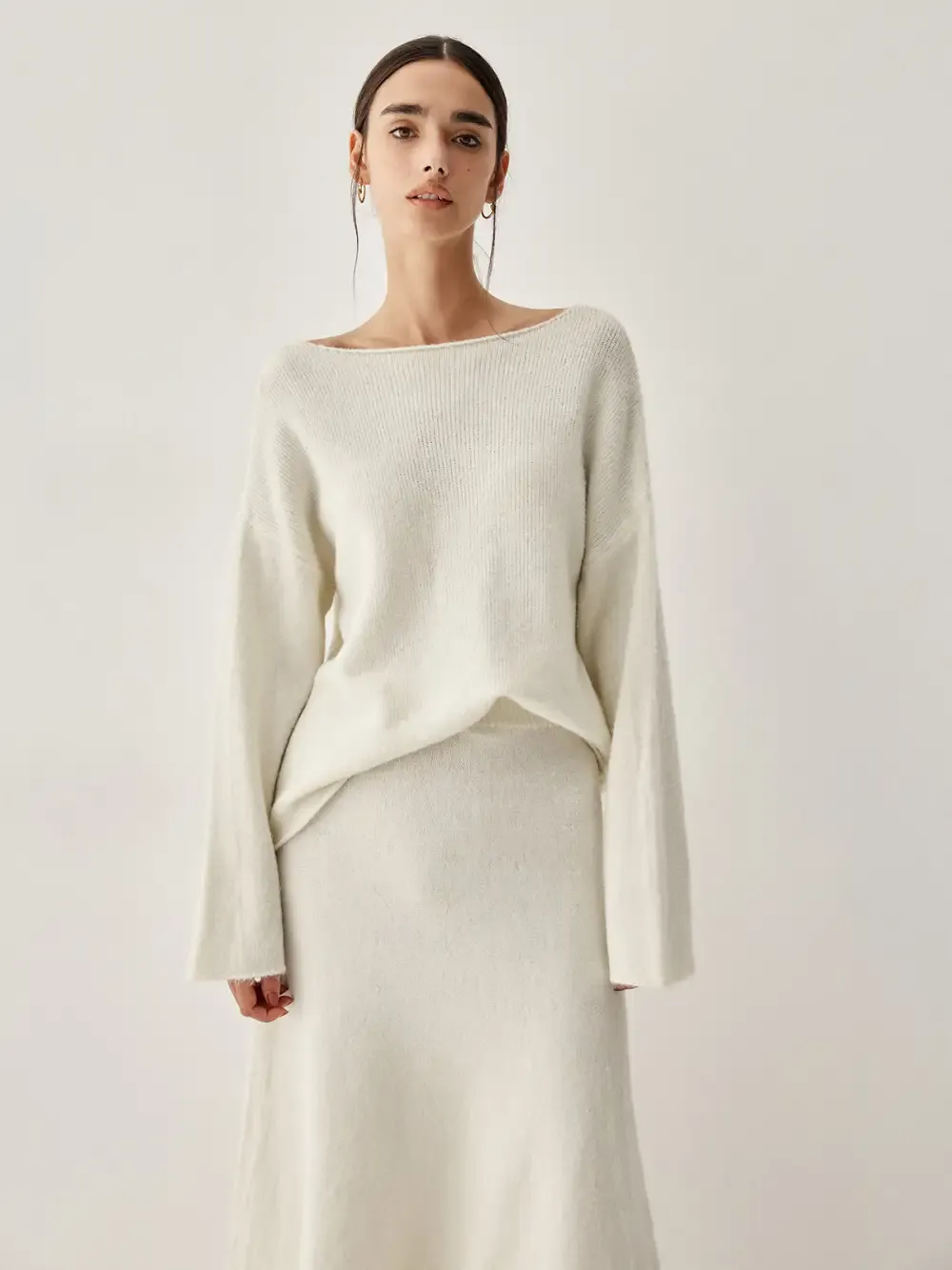 Oversized Sweater Two Piece Skirt Set