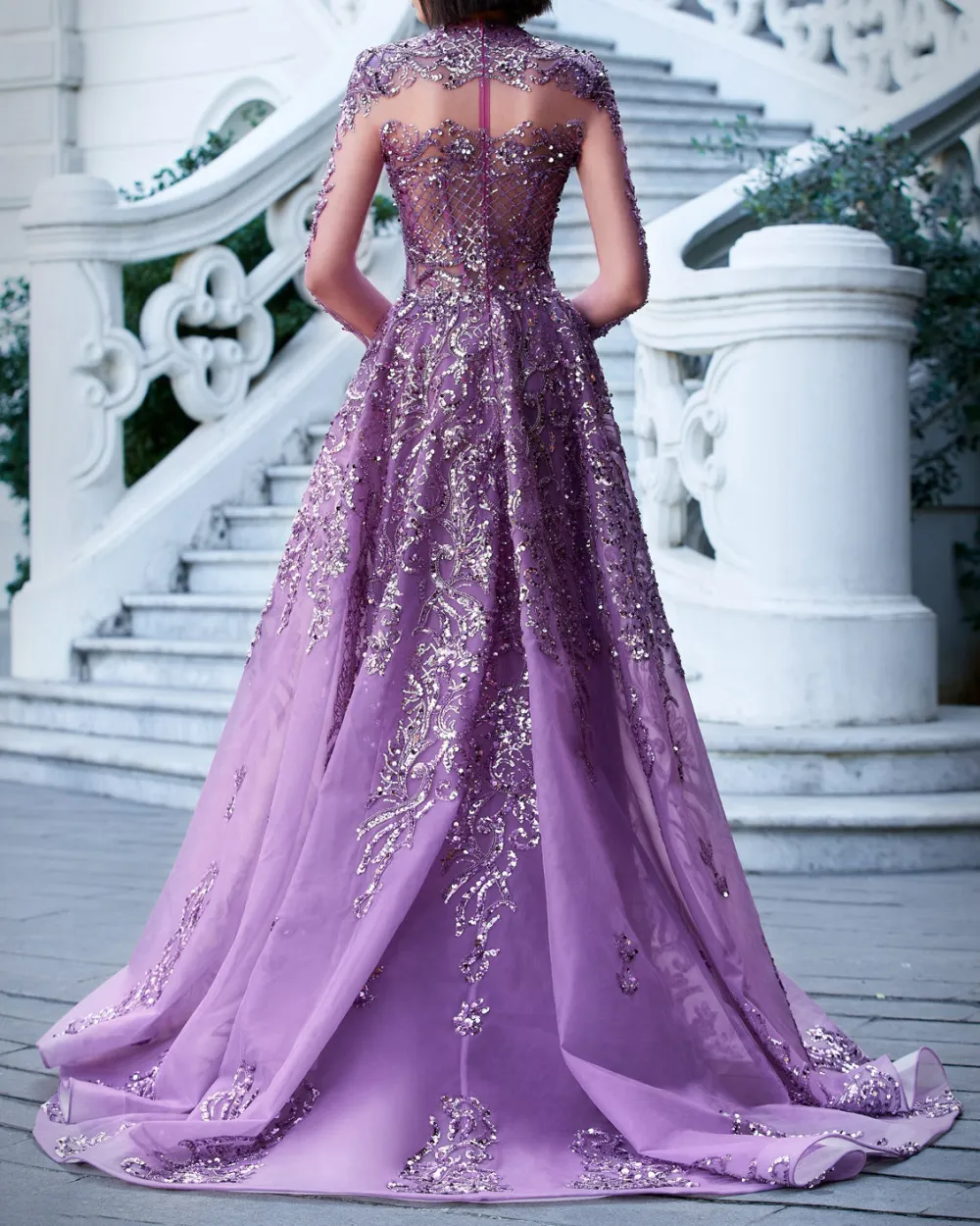 Ladies Elegant Rhinestone Mesh Shawl Swing Dress