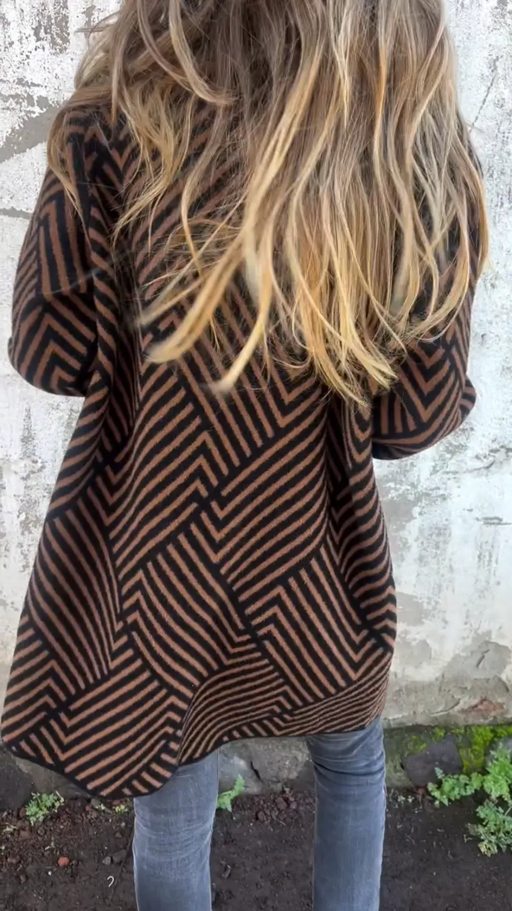 Geometric Wool-Blend Toggle Coat