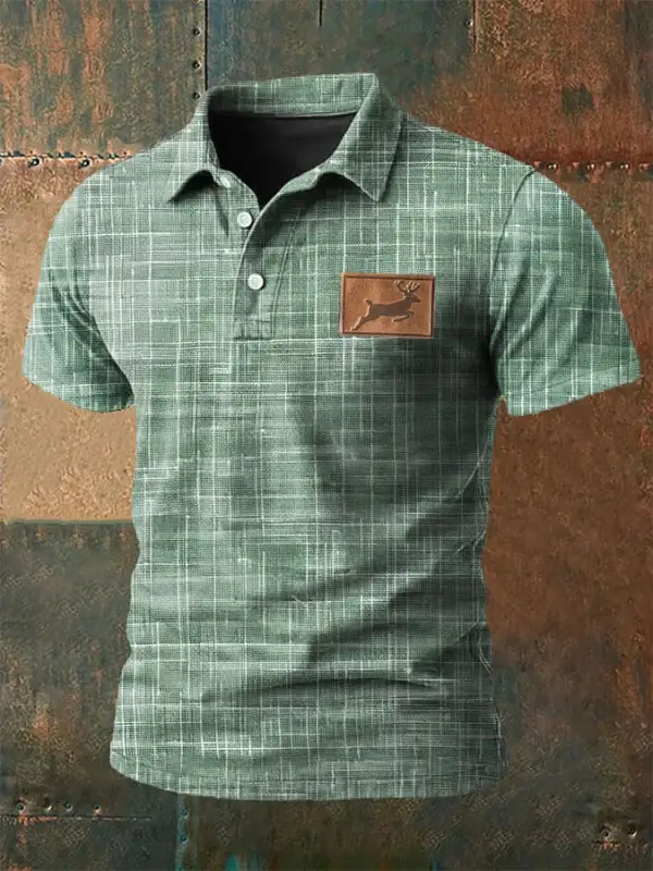 Men's Retro Western Antler Print Casual Top