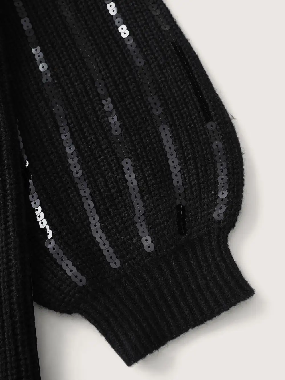 Sequin Embroidered Textured Pullover