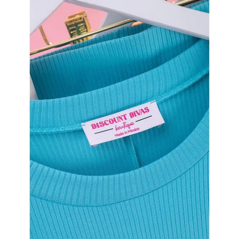 Yummi Rib Oversize Top and Biker Short Set