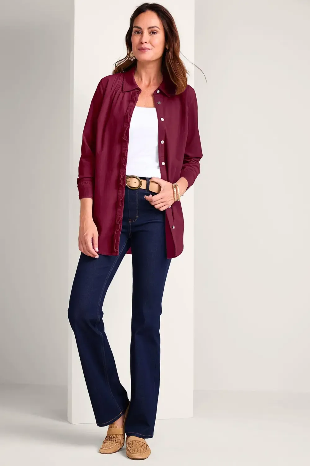 Stretch Cord Long Sleeve Big Shirt