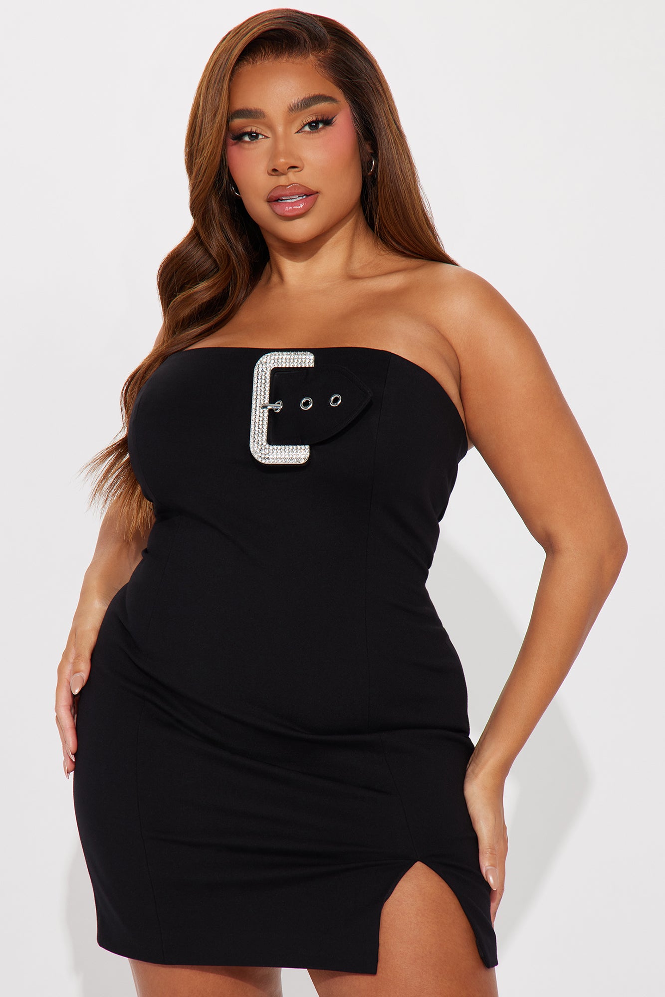 Isabelle Embellished Mini Dress - Black