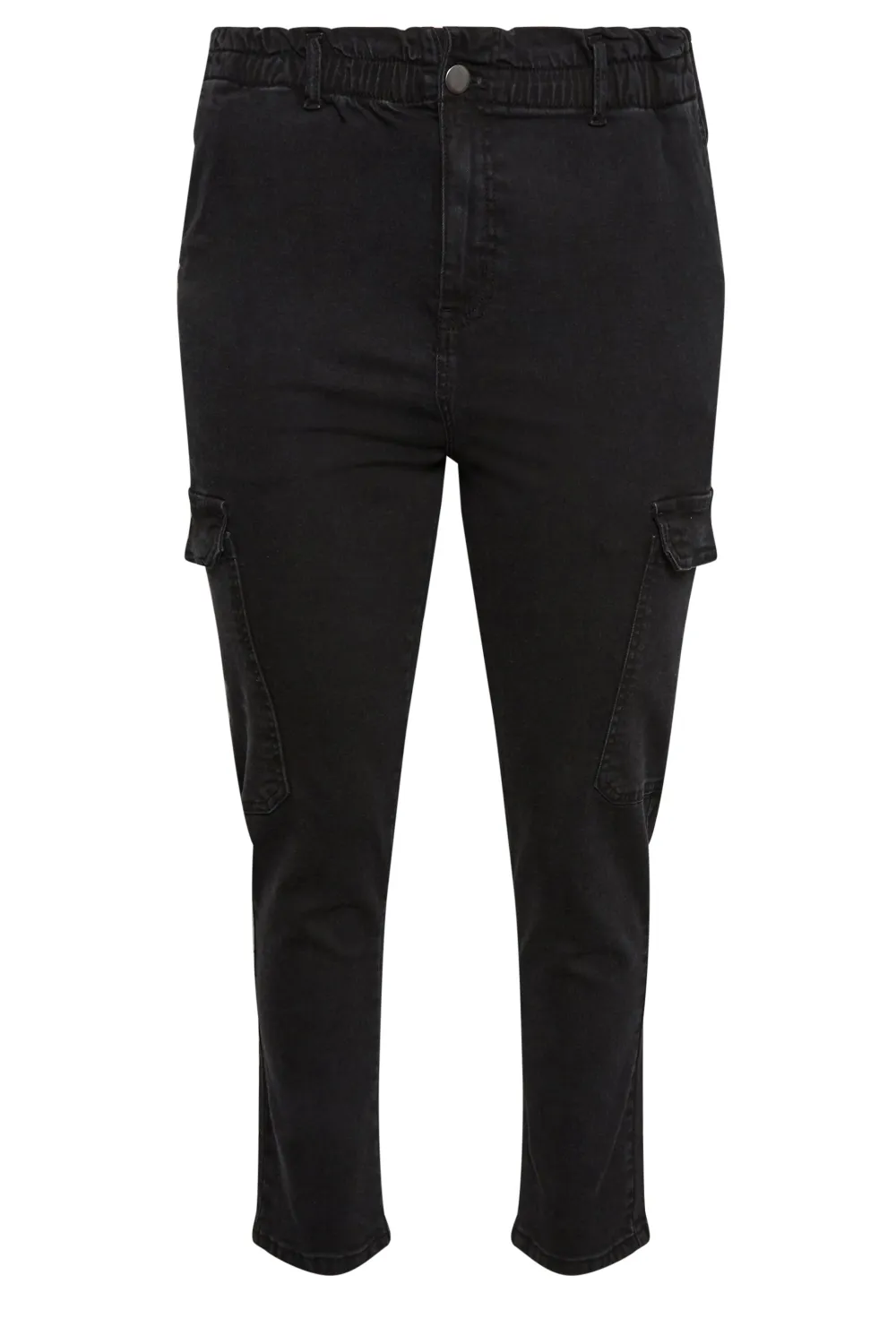 YOURS Curve Black Cargo Mom Jeans