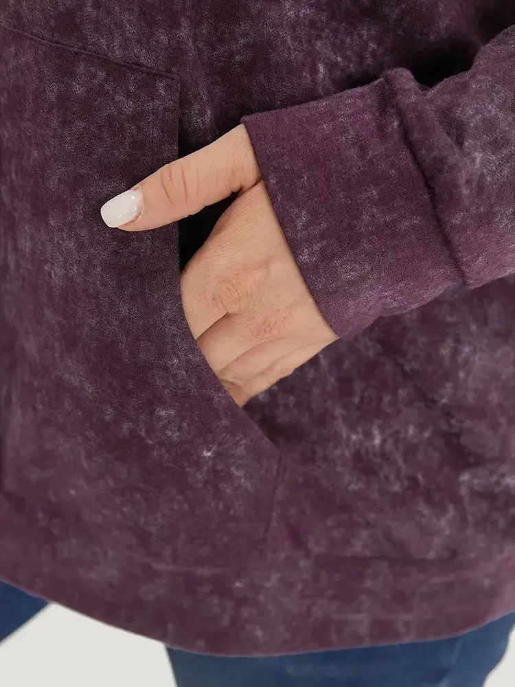 Hooded Ties Pocket Elastic Cuffs Sweatshirt