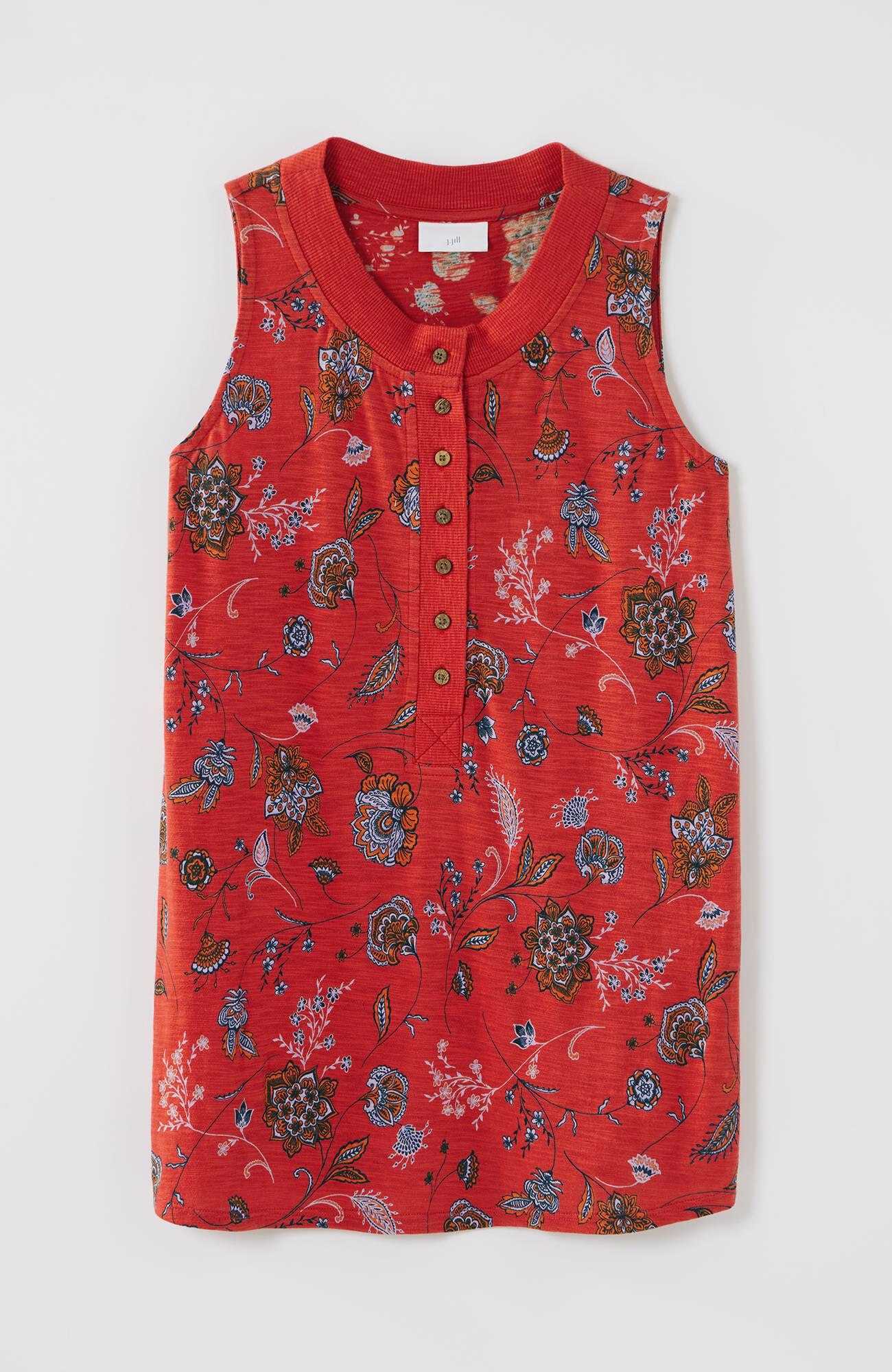 Rib-Trim Henley Tank