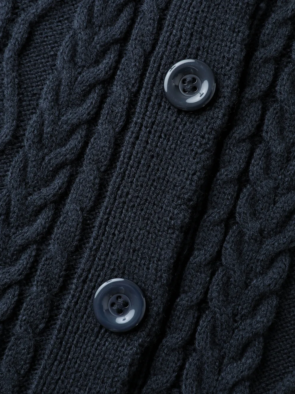 Mixed Texture Cable Stitch Pockets Knit Cardigan
