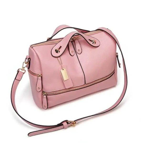 Cowhide PU Leather Handbag Multi Pockets Crossbody Bag