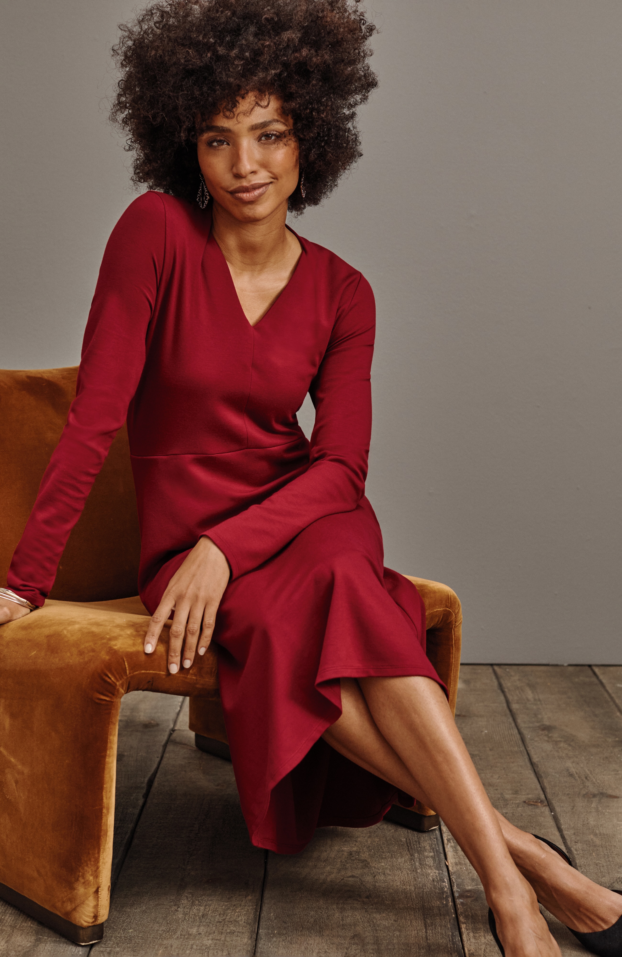 Wearever Double-Face Jersey Fit-And-Flare Dress