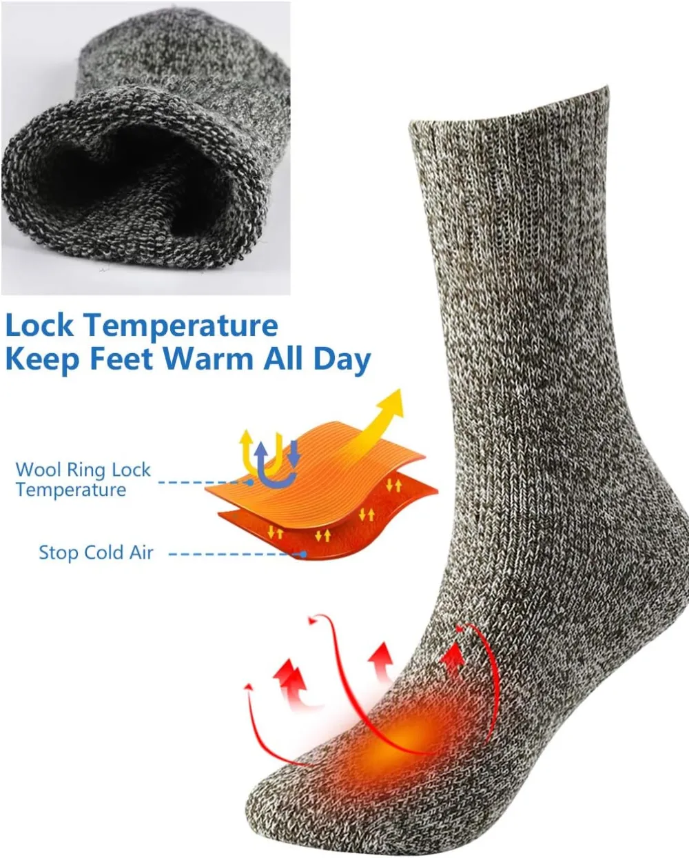 Jeasona Wool Socks for Women Warm Winter Thermal Thick Socks Gifts for Women Mom