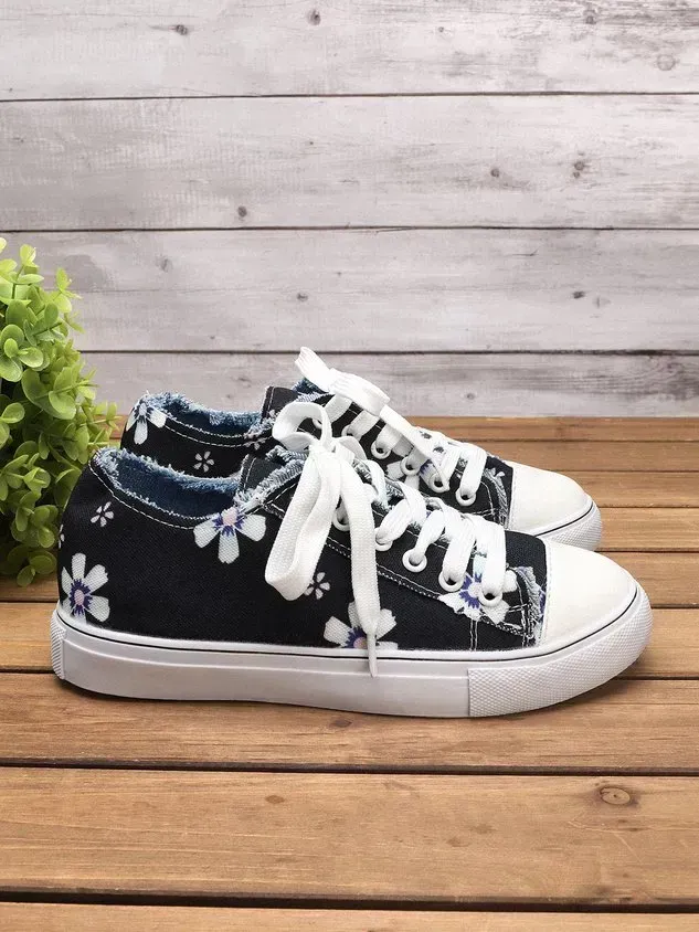 All Season Canvas Sneaker Heel Casual Flats