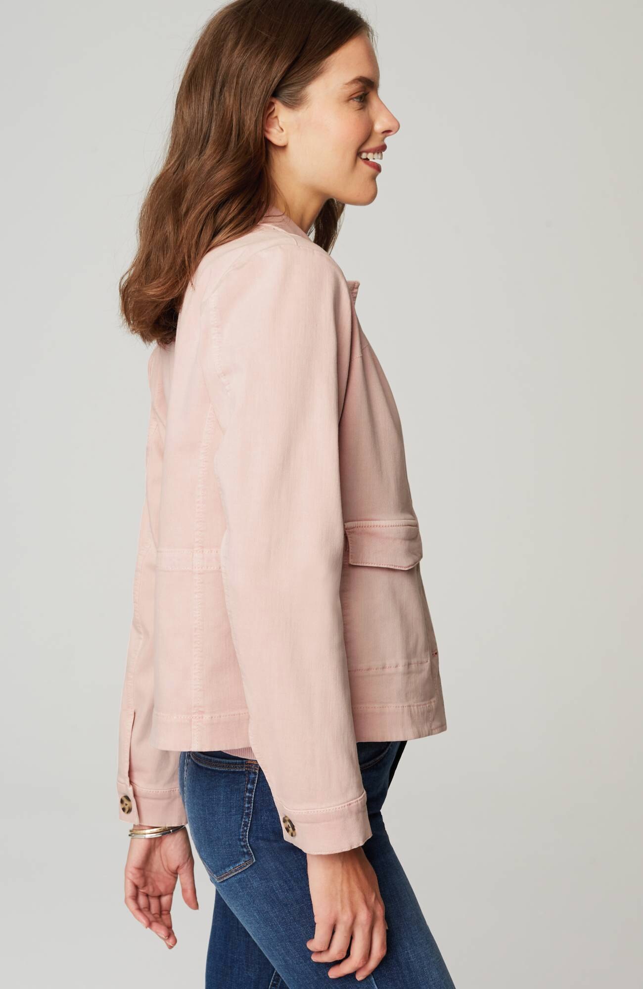 Curved-Hem Denim Jacket