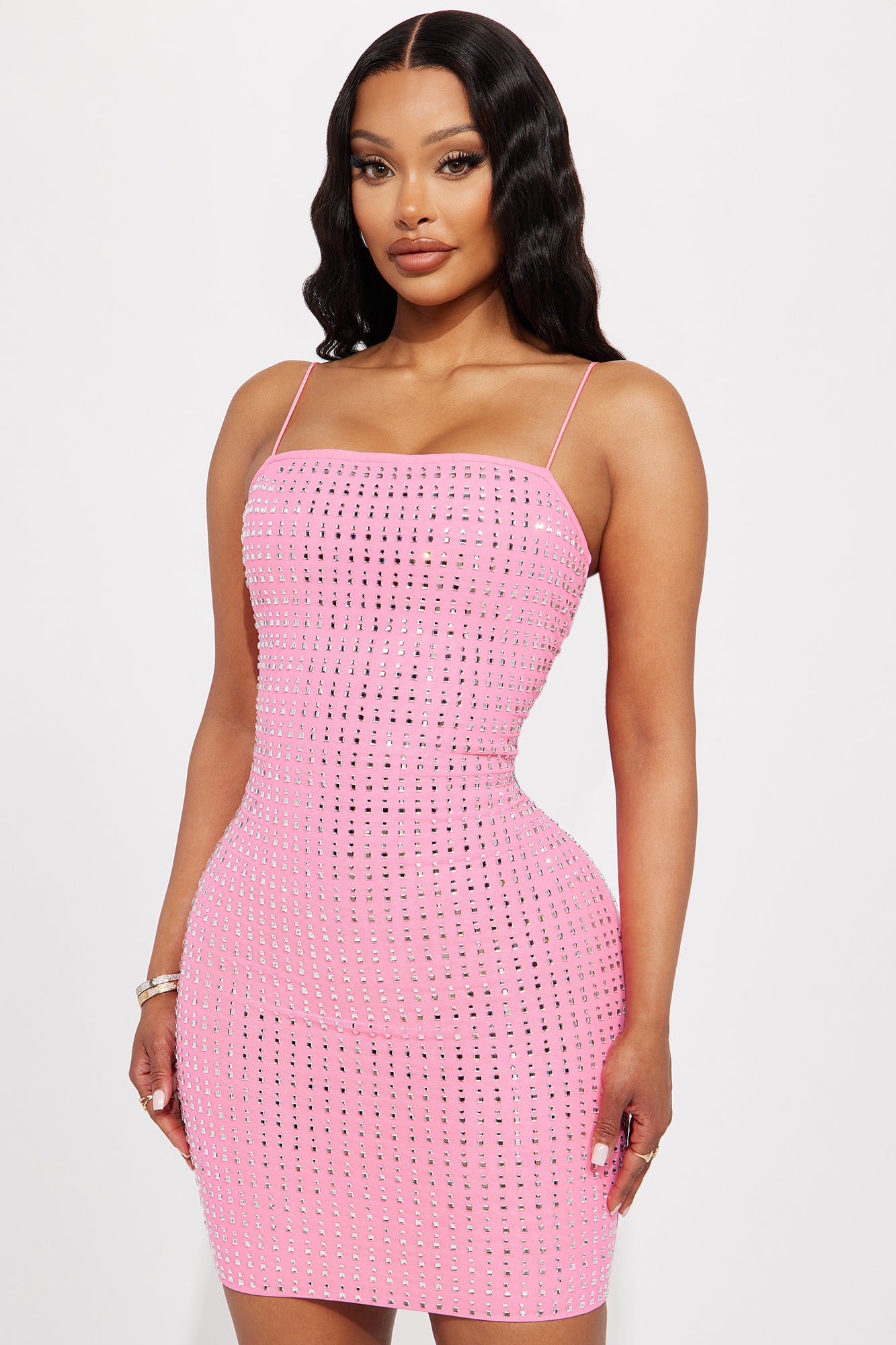Katie Embellished Mini Dress - Pink