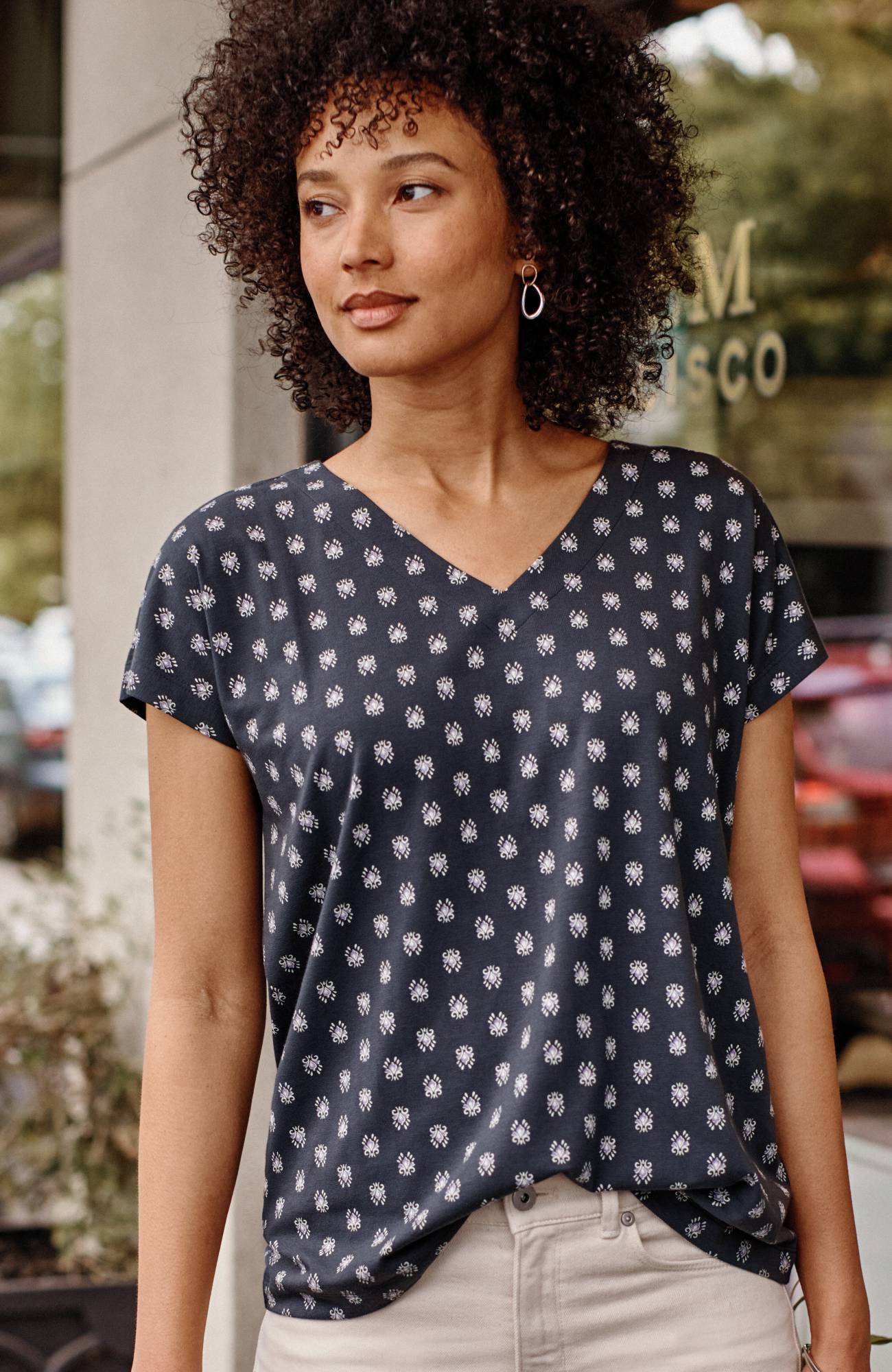 luxe supimaÂ® pleat-back tee