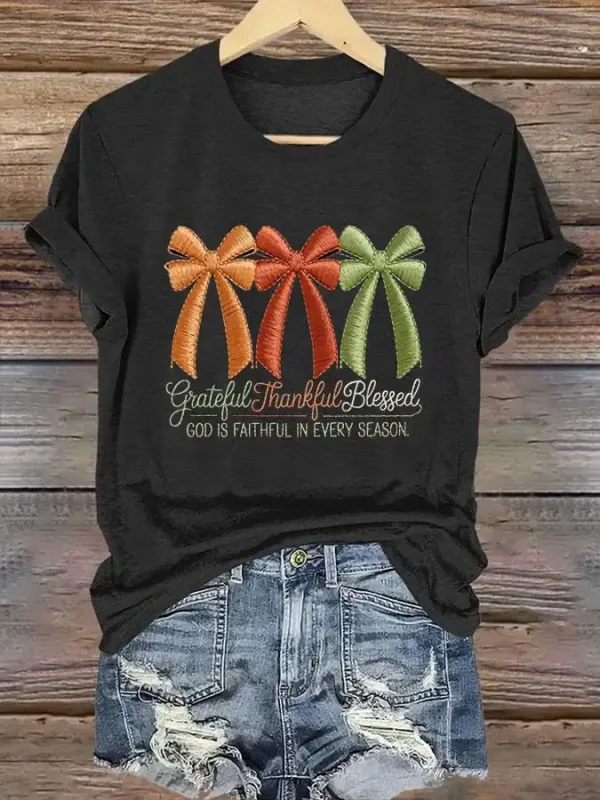 Women's Autumn Style  Print T-Shirt