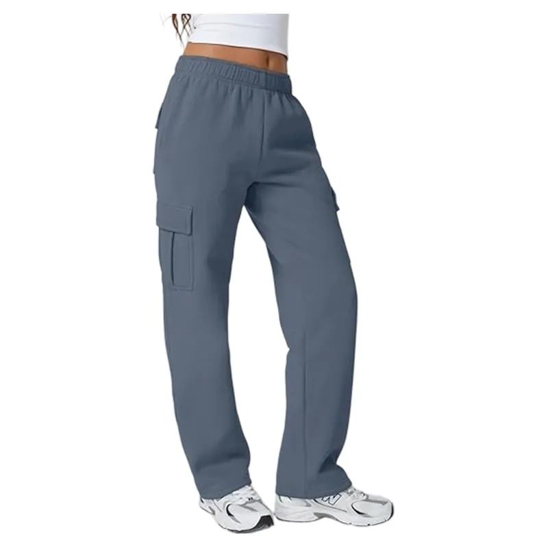 Womens Baggy Elastic Waist Sweatpants Casual Fleece Long Pants