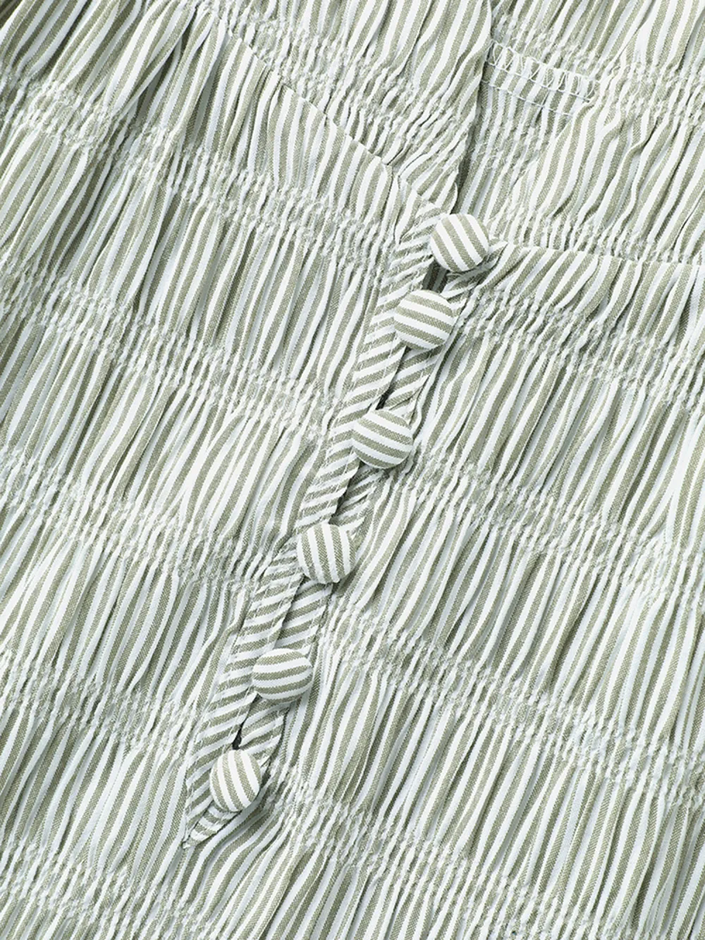 Cotton Half-Open Striped Solid Blouse