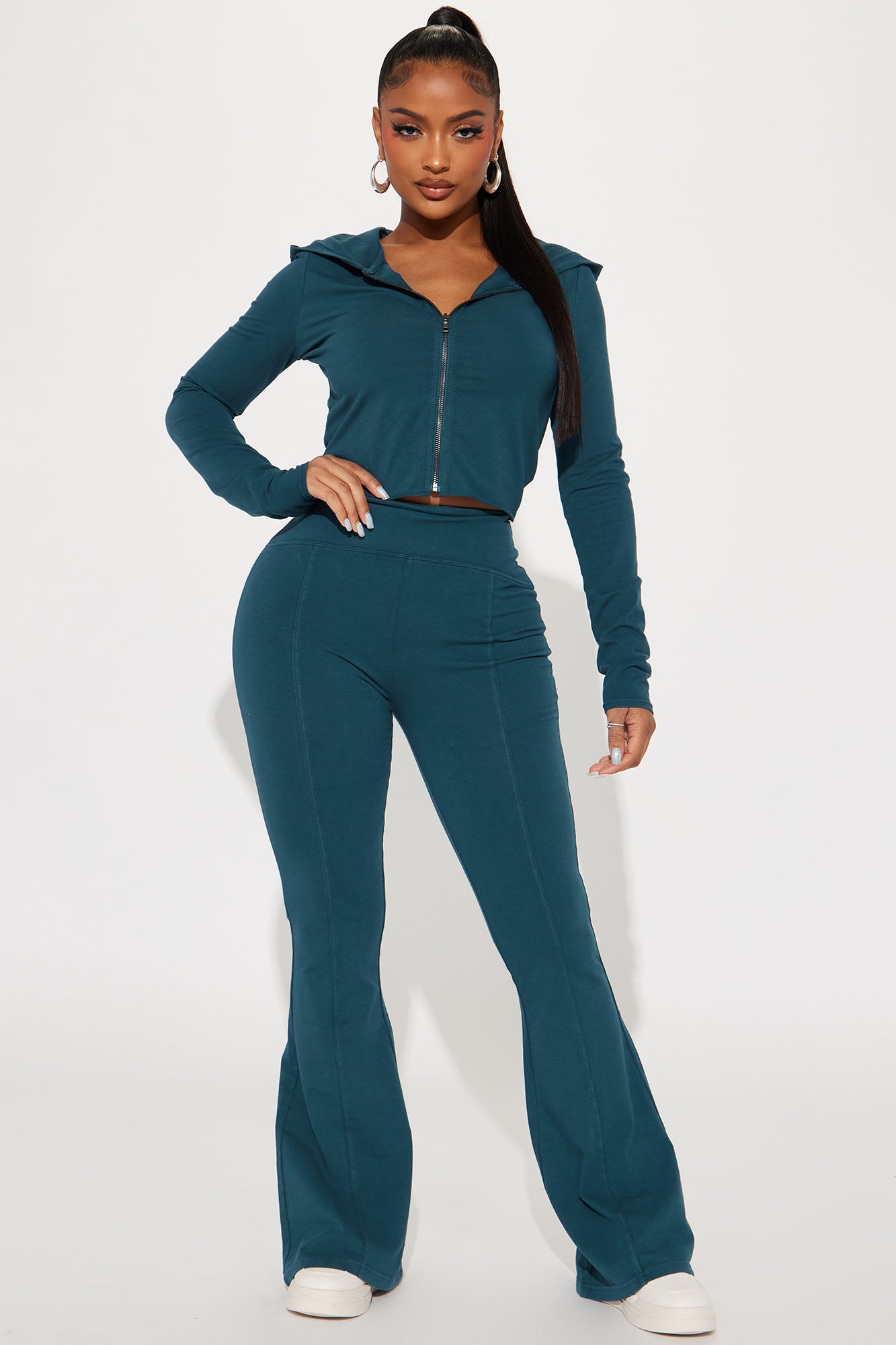 Need Me Vintage Wash Pant Set - Teal