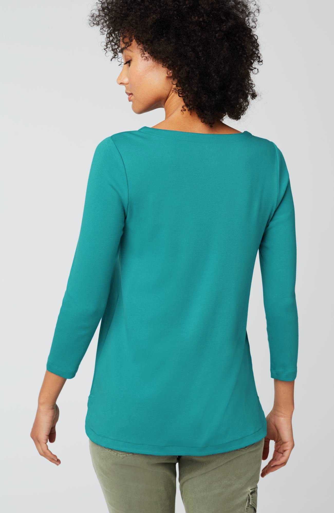 pima 3/4-sleeve v-neck tee