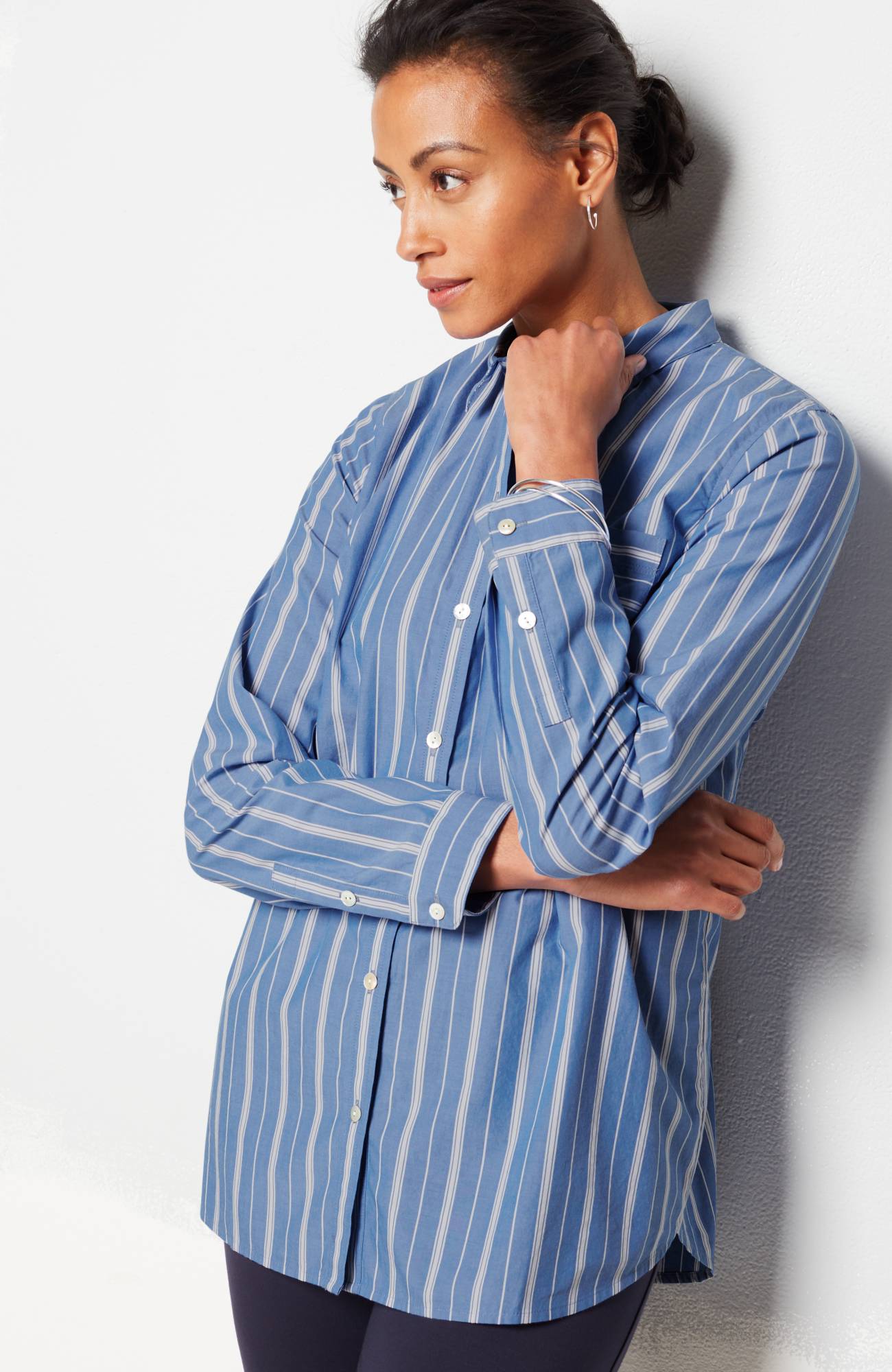 one-pocket button-front shirt