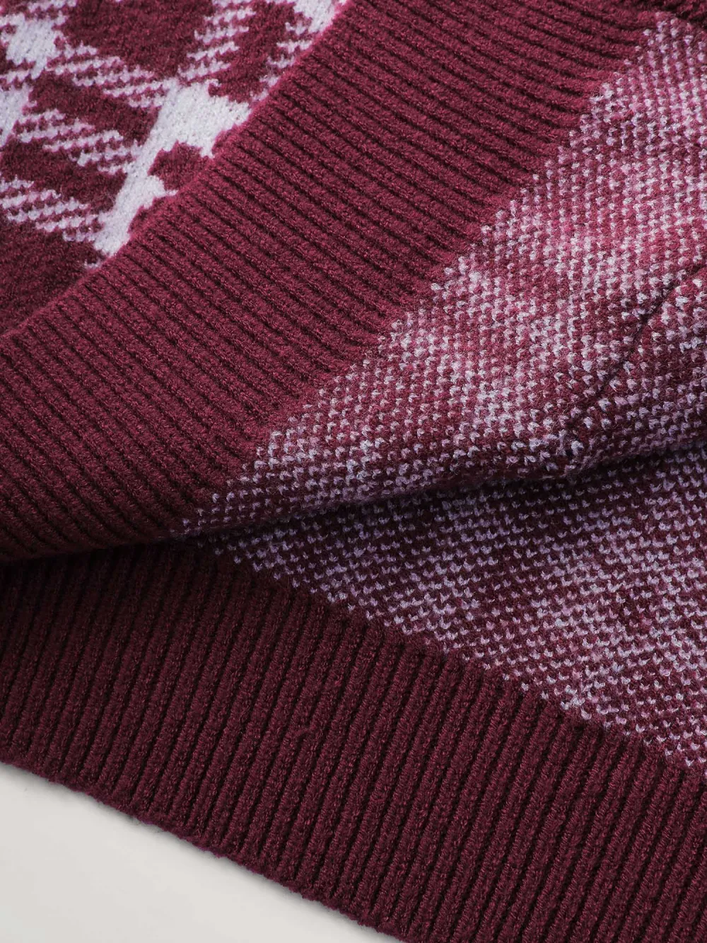 Supersoft Floral Checkered Pockets Knit Cardigan