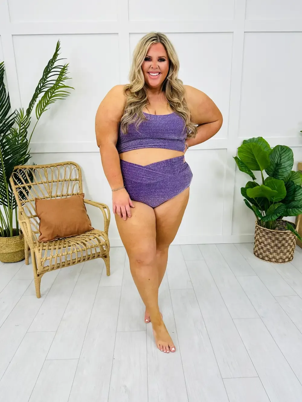 The Morgan Swim Top in Purple Shimmer
