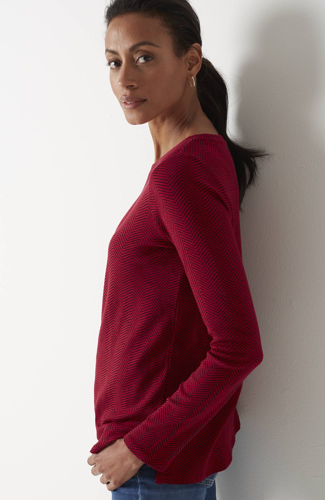 long-sleeve pima crew-neck tee