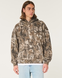 HOLLISTER FEEL GOOD FLEECE BOXY CAMO HOODIE