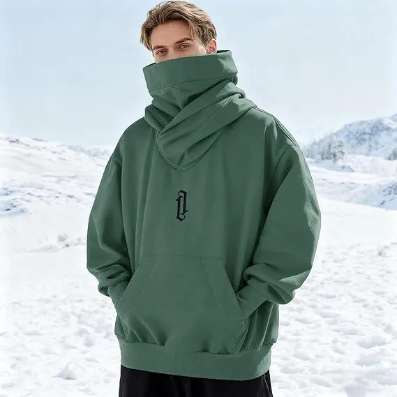 Black Friday-Unisex Oversize Ninja Double-Neck Cotton Hoodie with Pockets