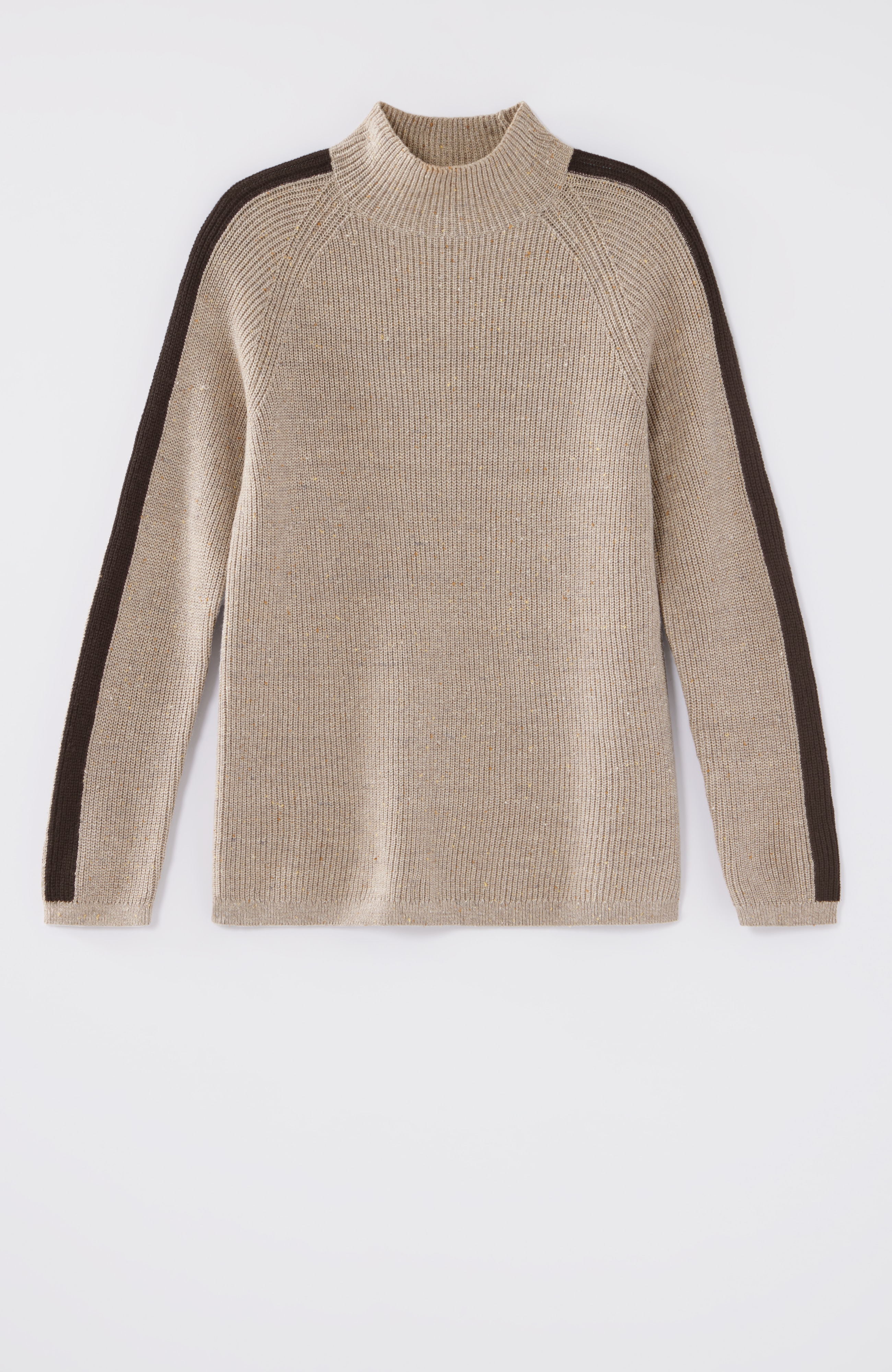 Contrasting-Stripe Ribbed Sweater