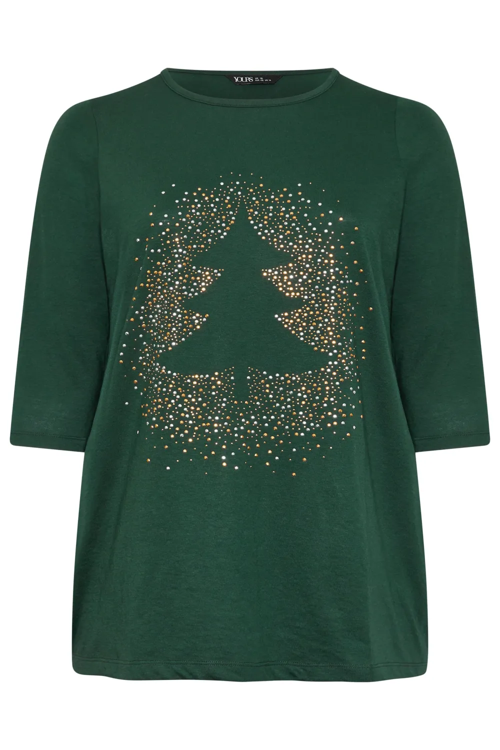 YOURS Curve Forest Green Diamante Christmas Tree Top