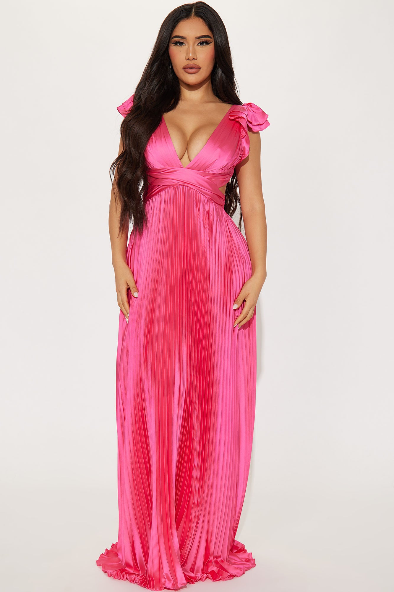 Ariana Pleated Maxi Dress - Pink